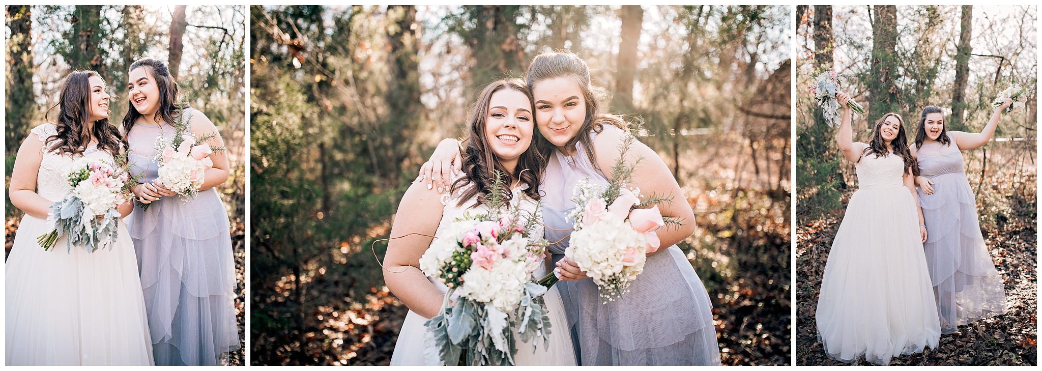 Bride posing next to her sister at her Texas Wedding