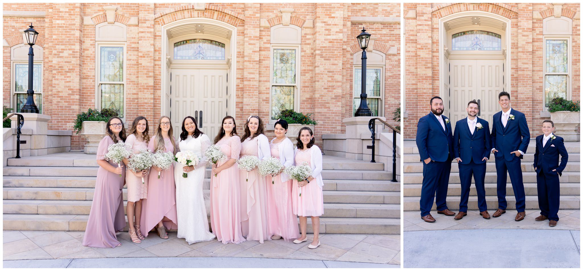 Bridesmaids and Groomsmen at wedding in Utah Valley