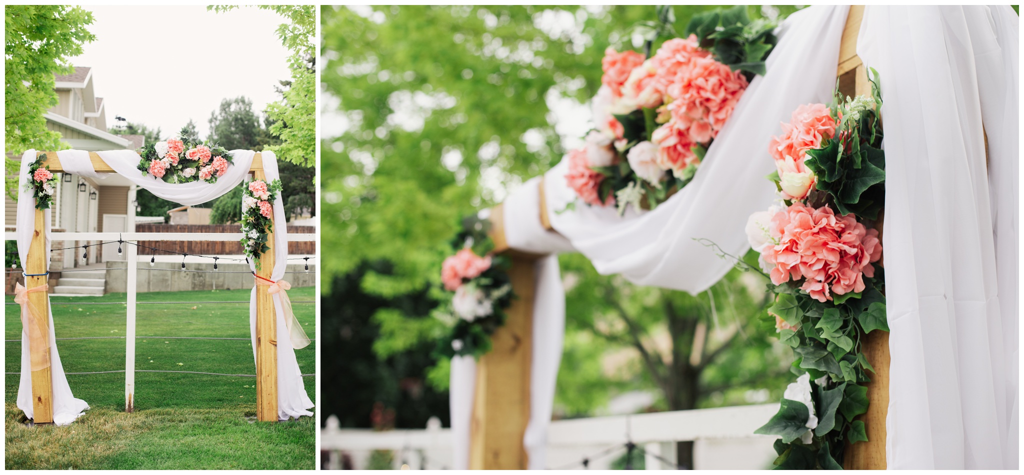 Floral Arch with Fabric