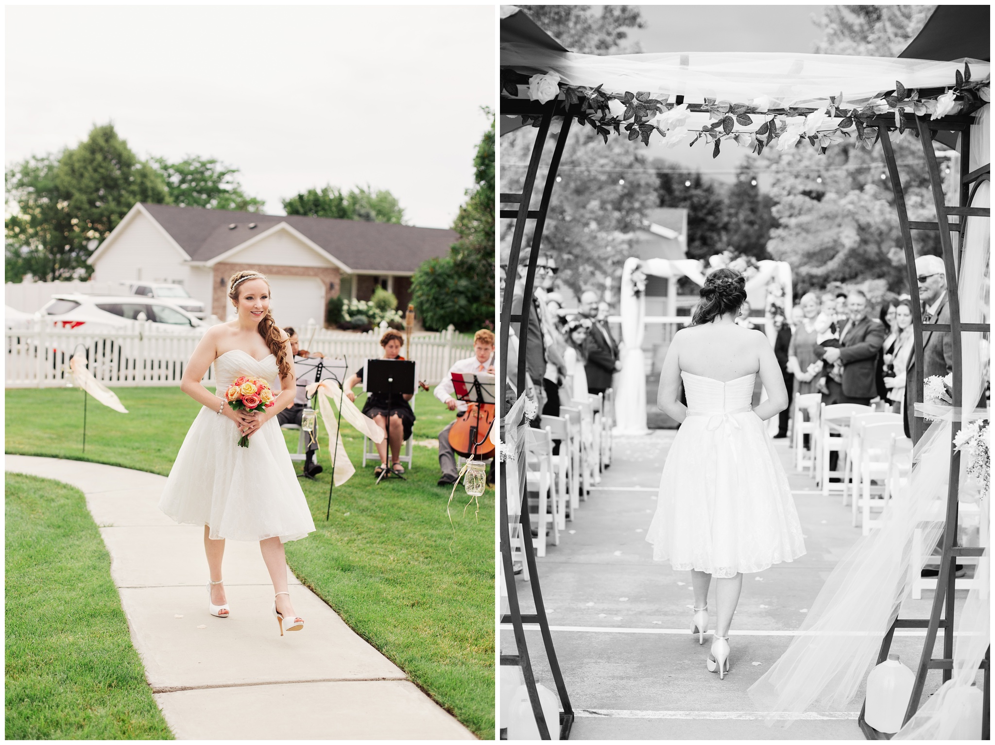 Bride walking down the aisle