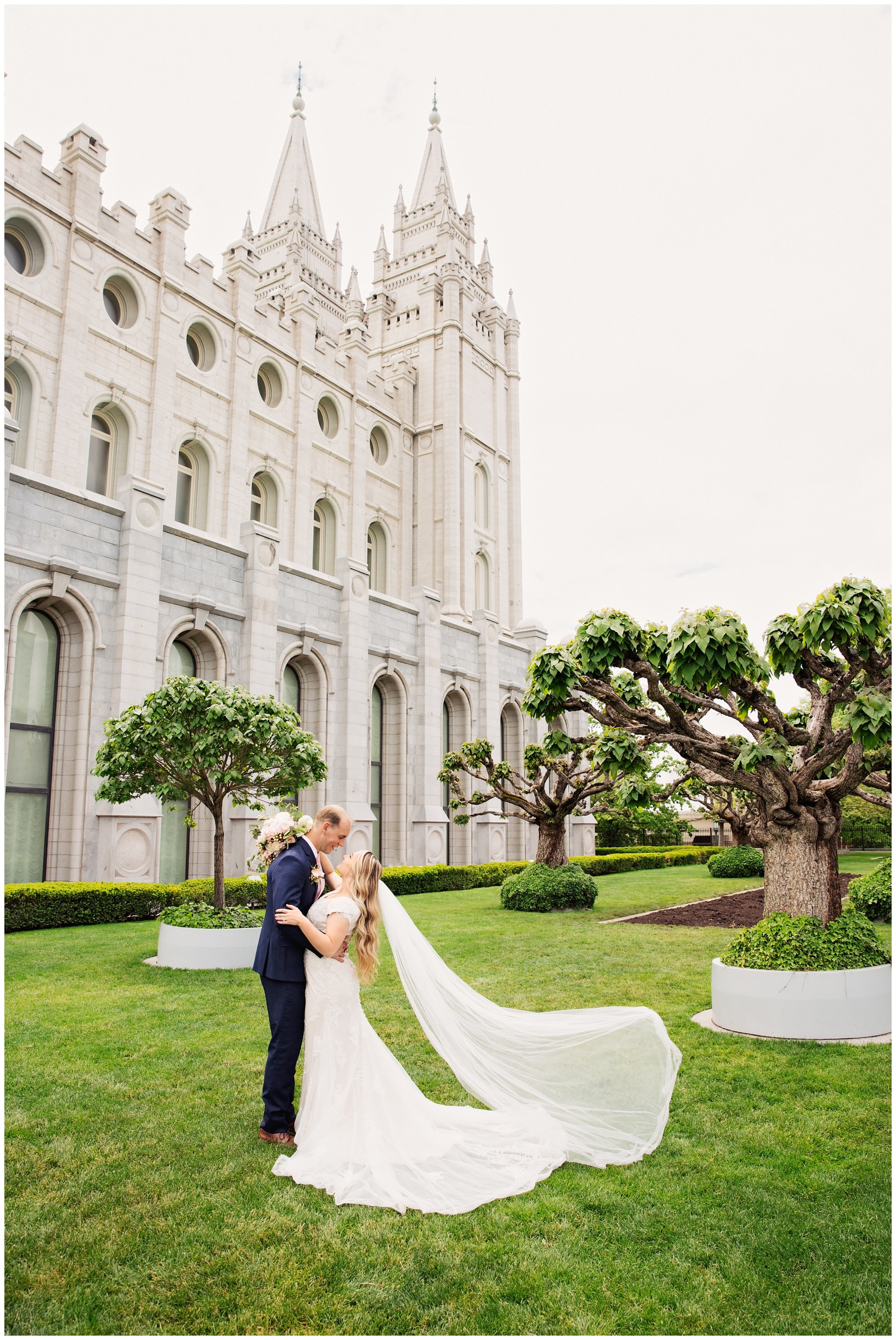 Salt Lake City Temple bridals in the summer