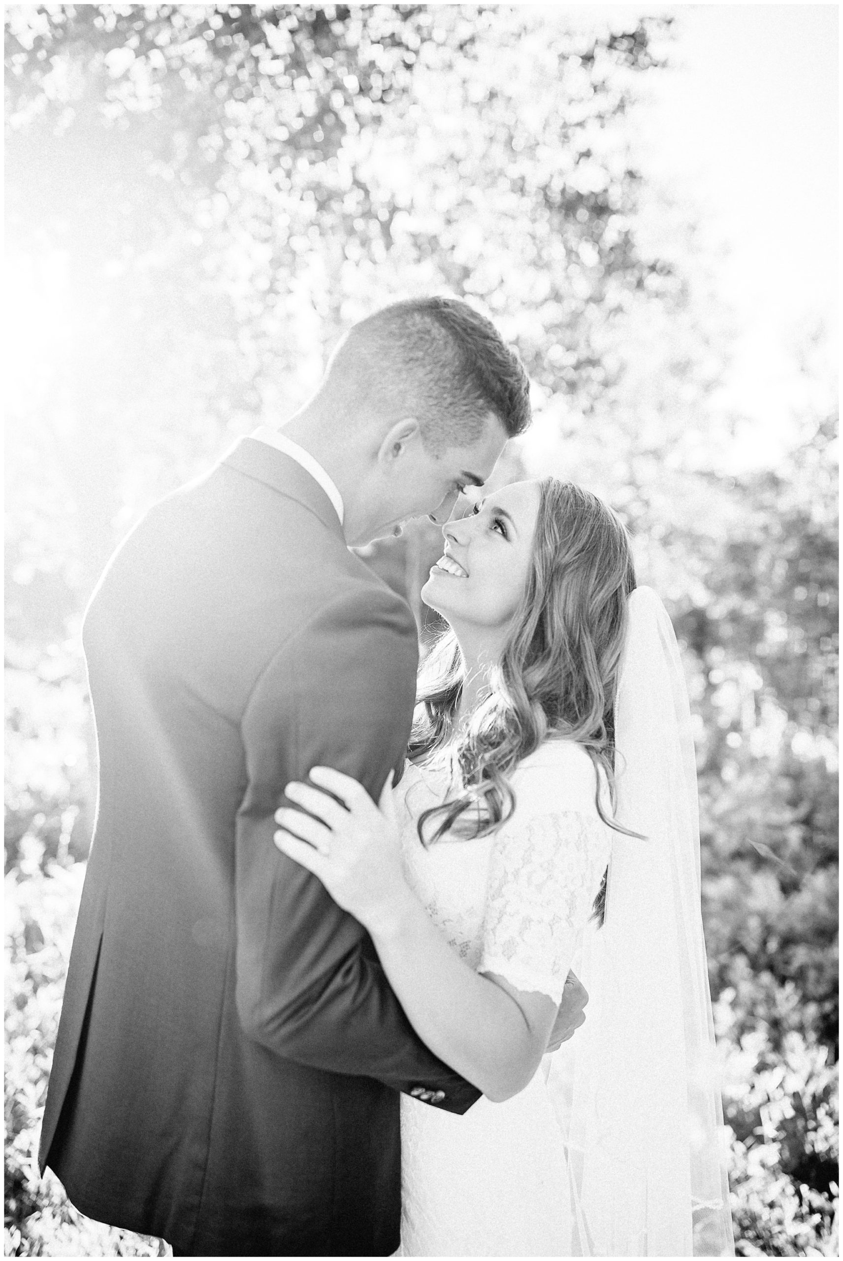 Eskimo kisses in the mountains for their aspen tree bridals