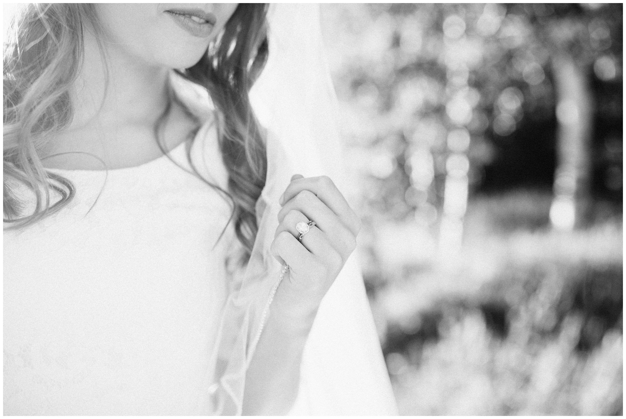 Bride detail shot of her wedding ring