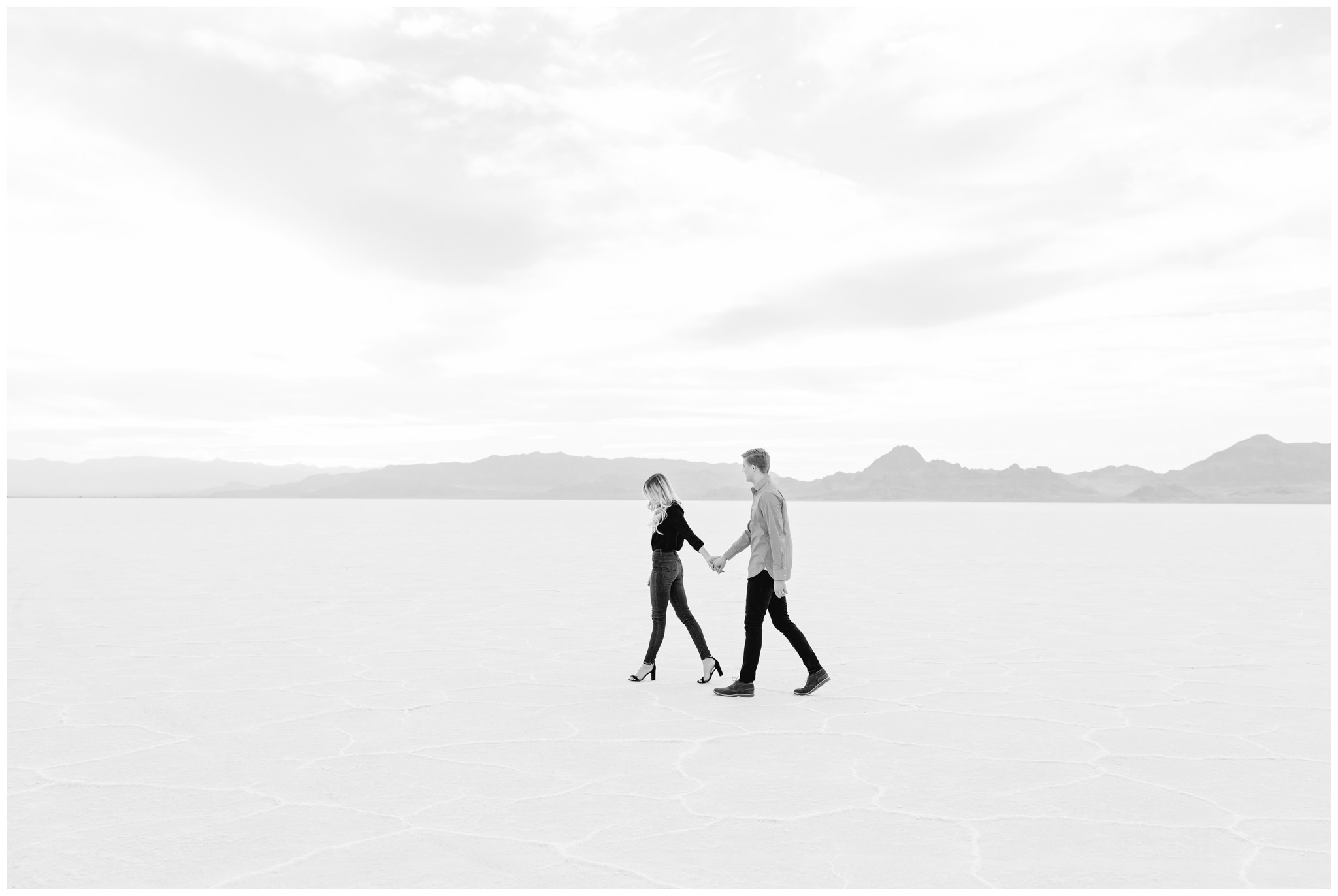 Bonneville Salt Flats Engagement shoot, Clean engagements