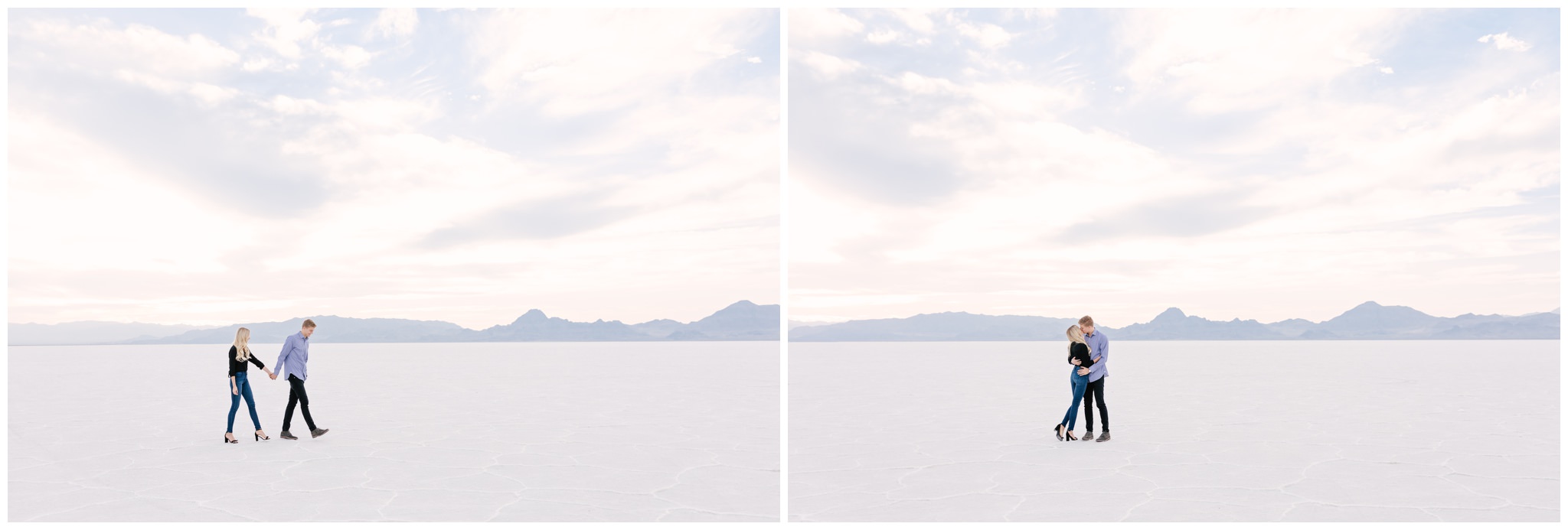 Modern Engagement session at Bonneville Salt Flats Utah