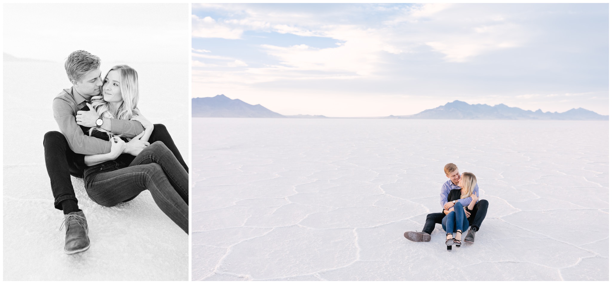 Adorable couple at Bonneville Salt Flats 