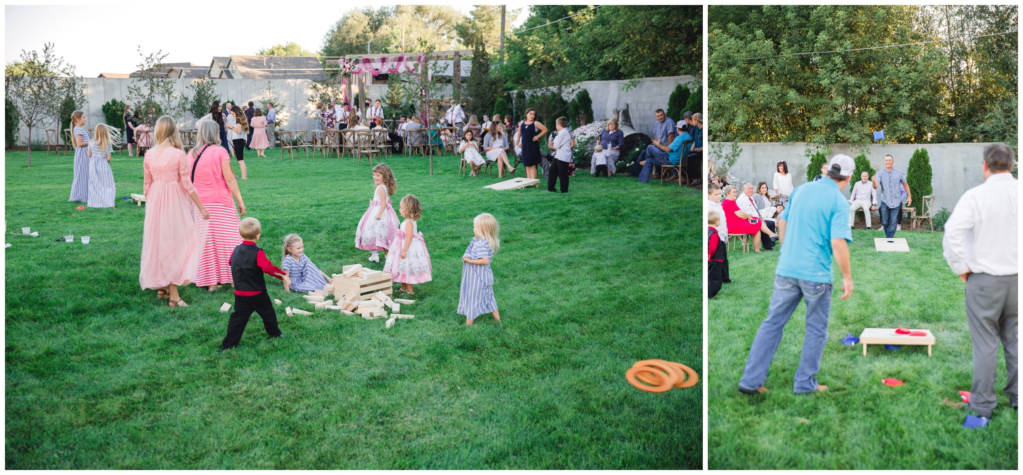 Outside yard games for Summer wedding activities for guests.