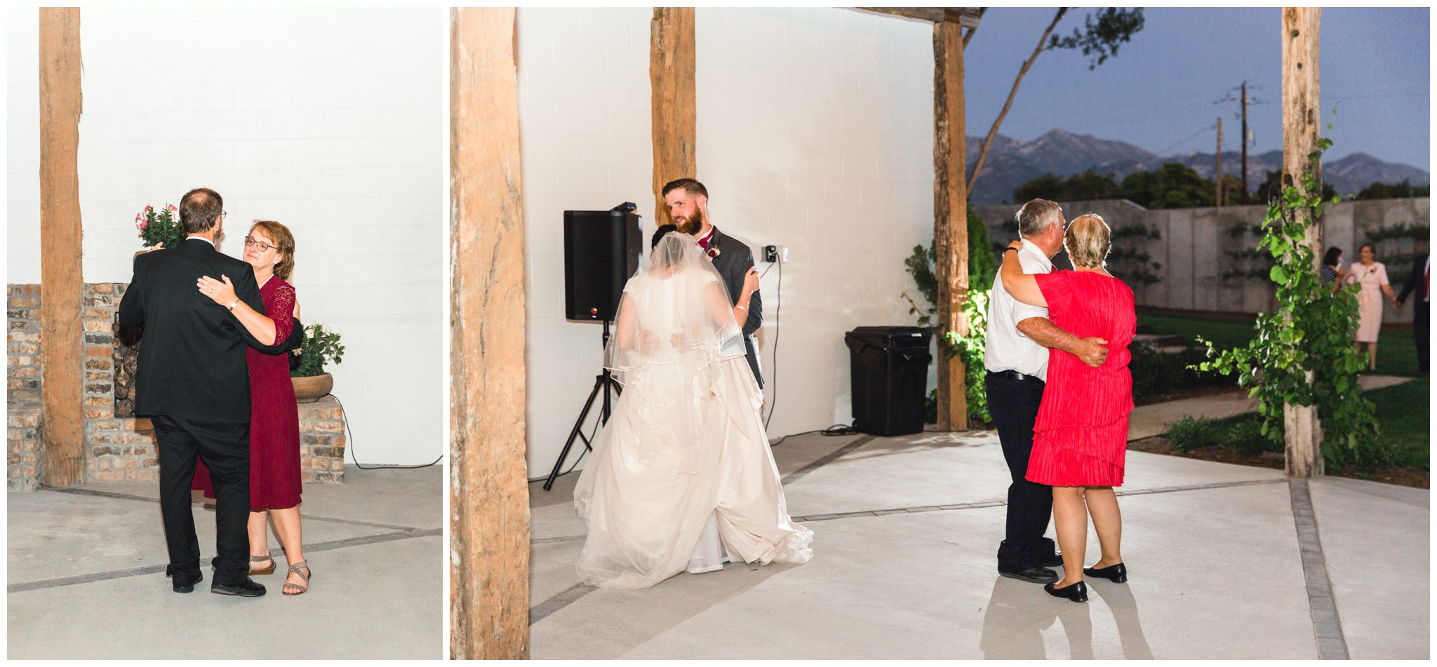 Wedding guests dancing at the wild oak wedding venue outside