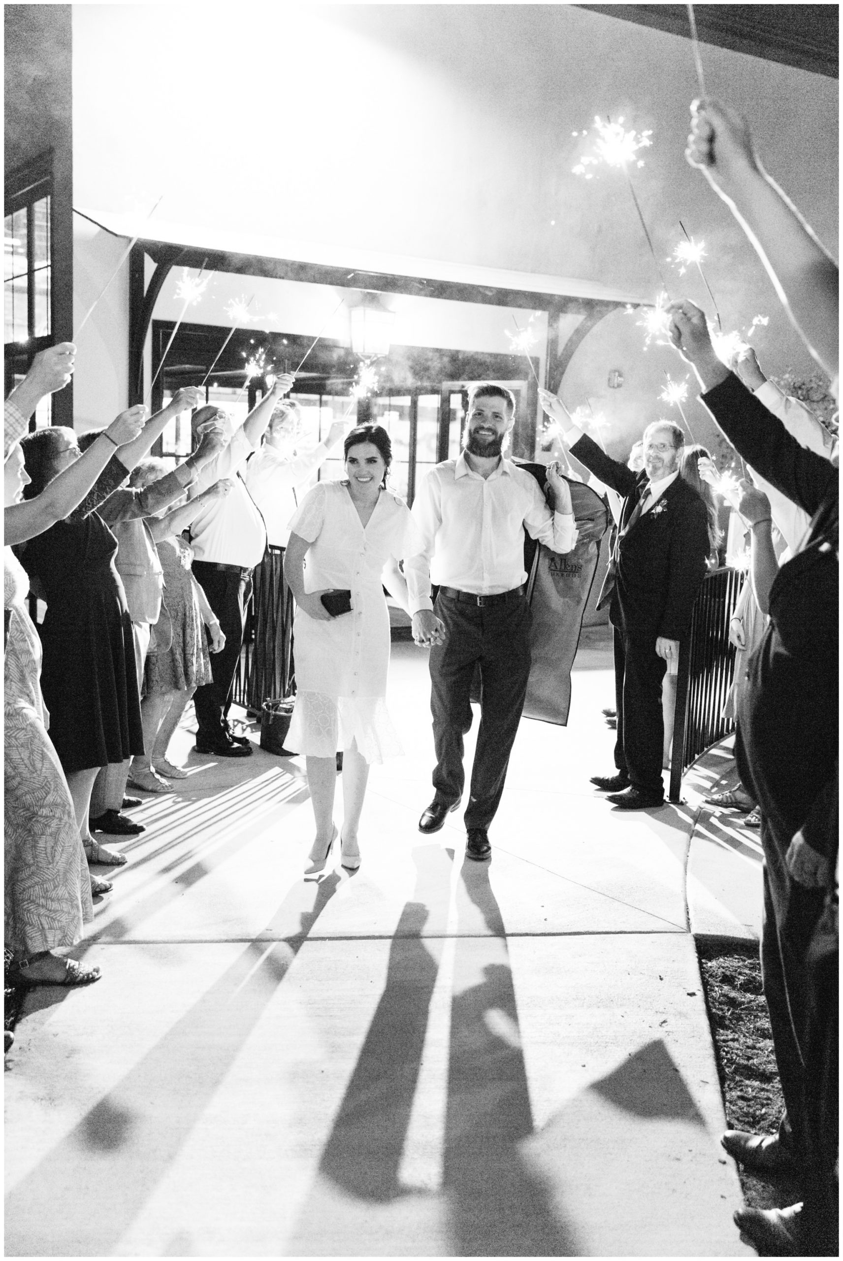 Sparkler exit at the Wild Oak Wedding Venue in Lindon, Utah