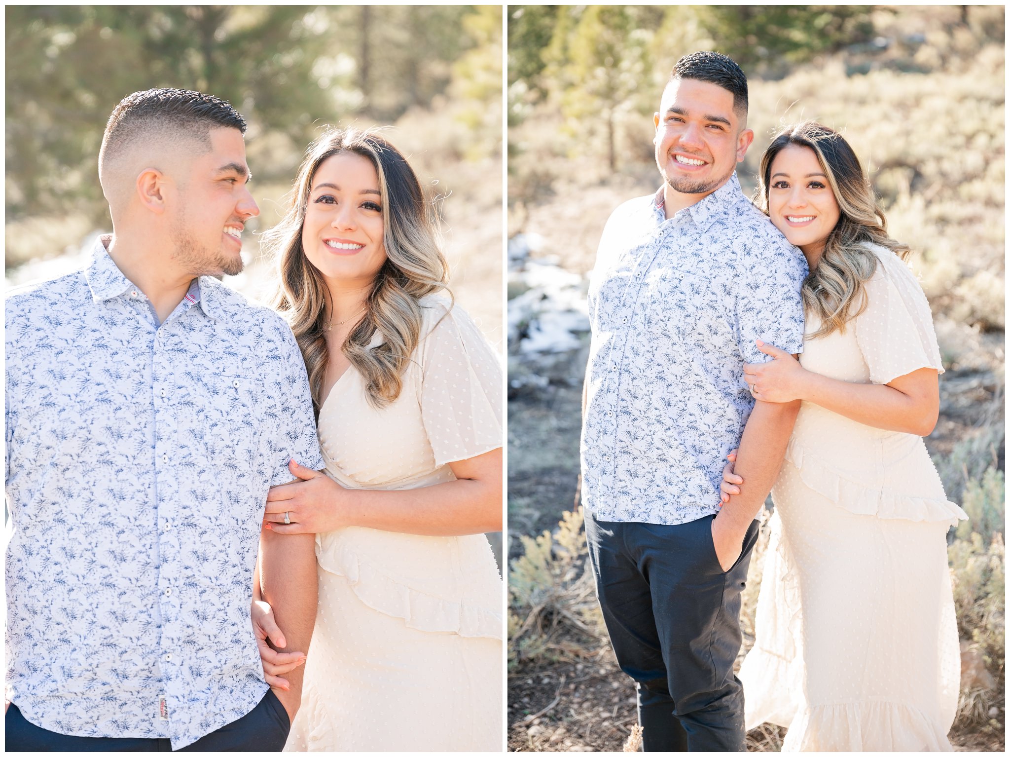 Spring engagement pictures taken during their session at tibble fork