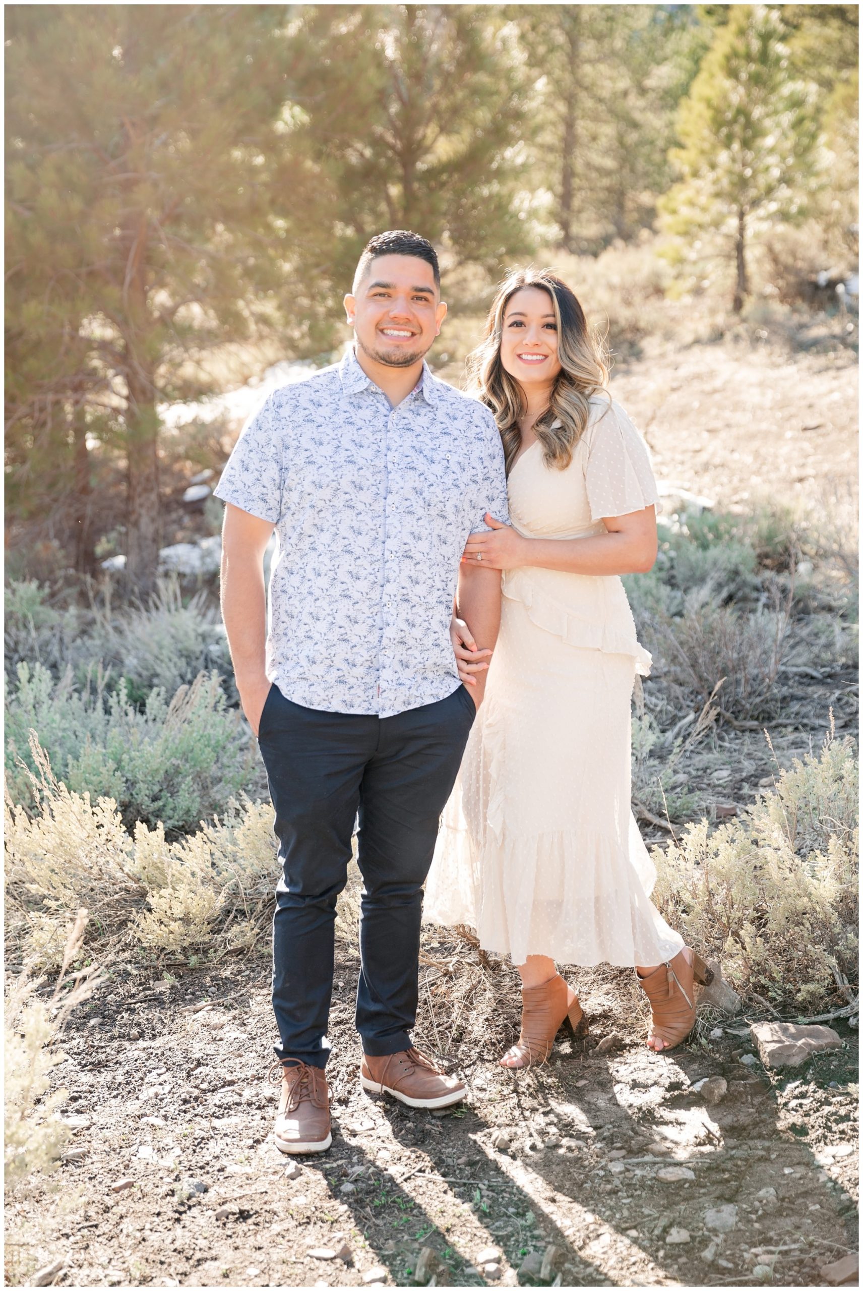 Spring Engagement session at tibble fork reservoir in Utah