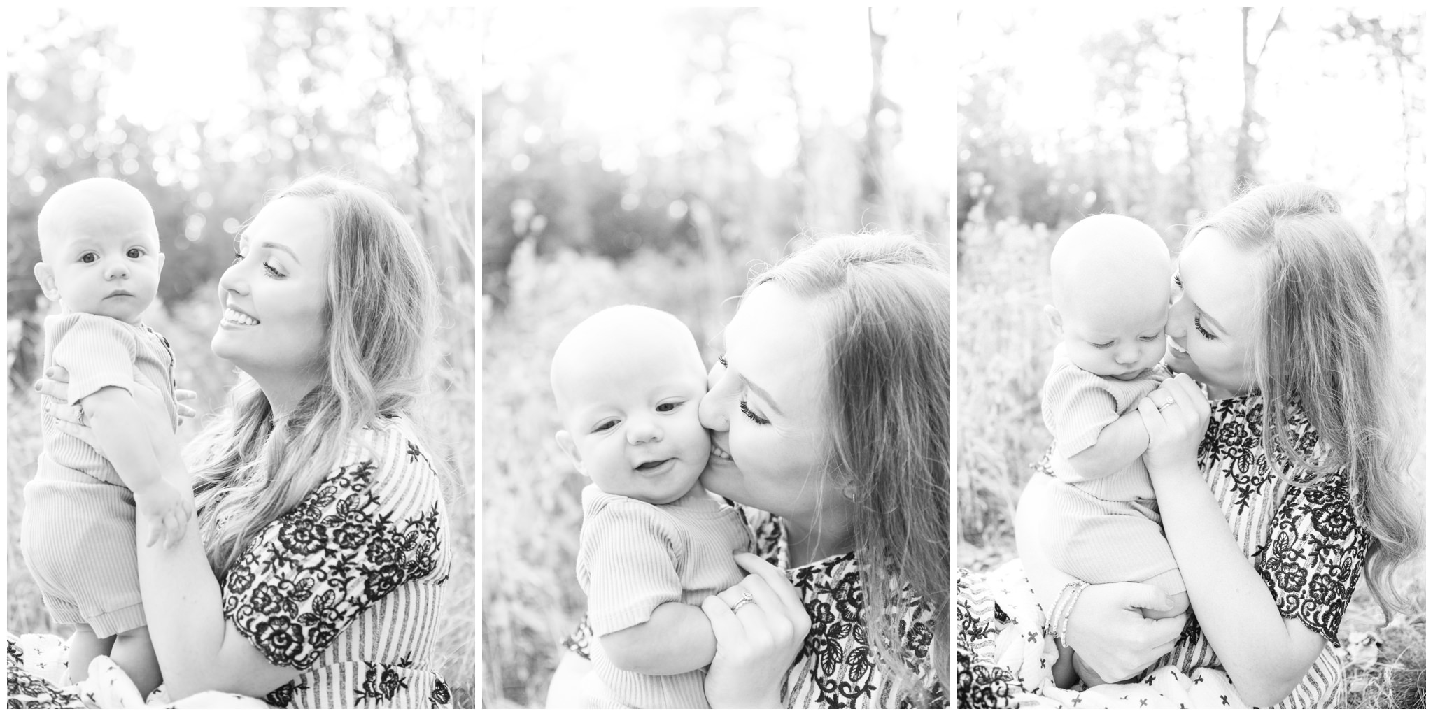 Mom kissing baby in Lubbock texas near texas tech