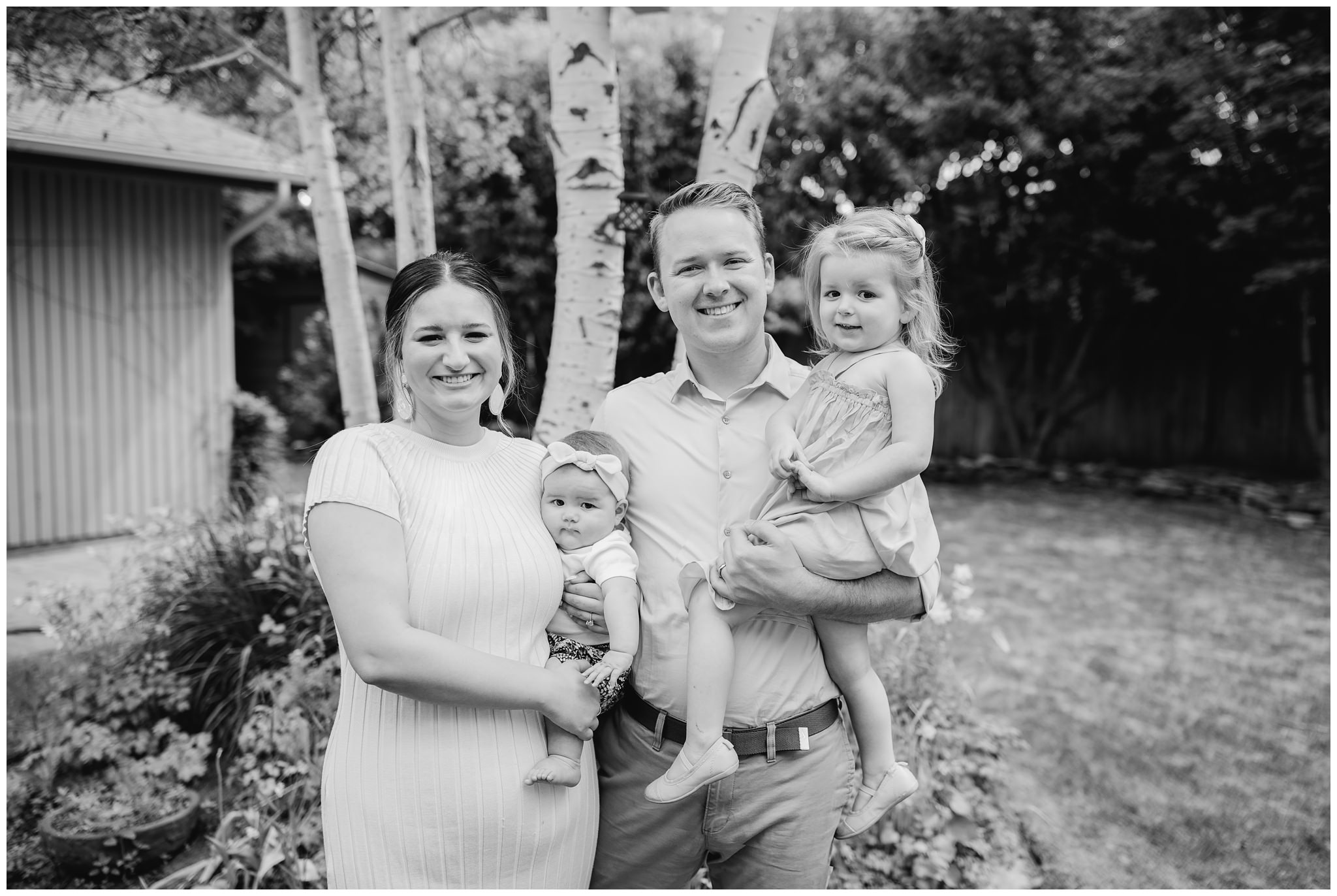 family posing for camera in lubbock texas