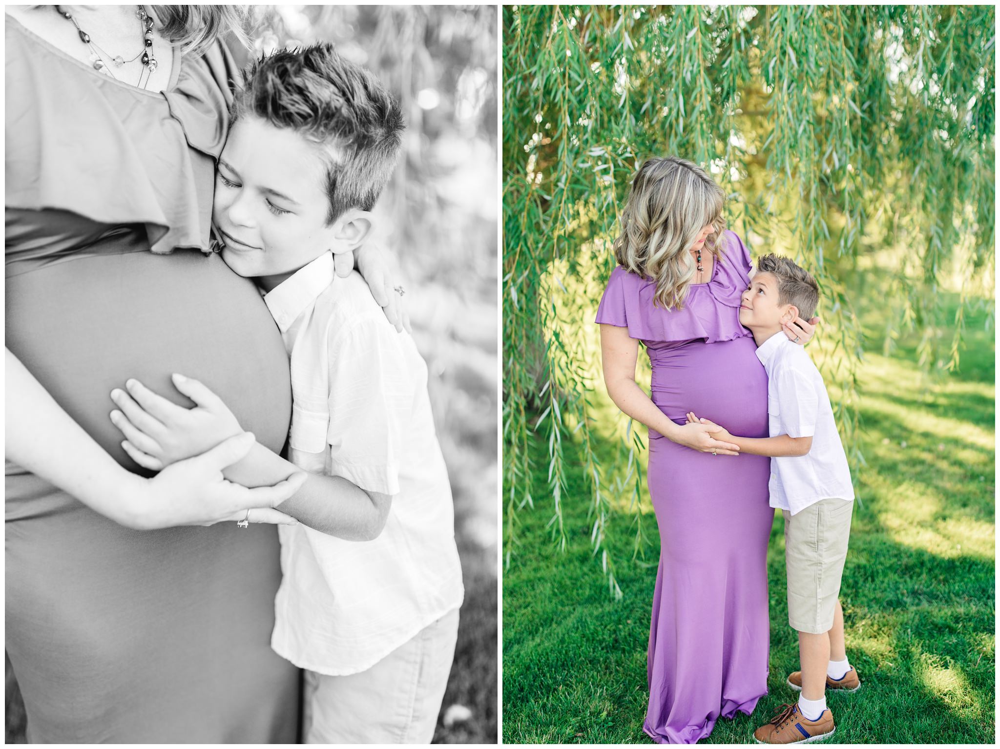 Son hugging mom in Lubbock Texas near Texas Tech university