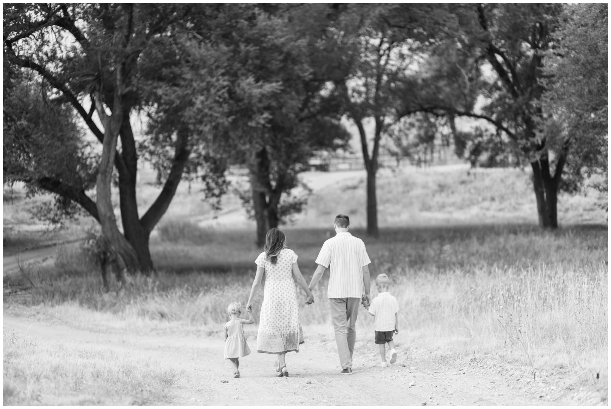 Family walking on trail for pictures at Lubbock Lake National Historic Landmark