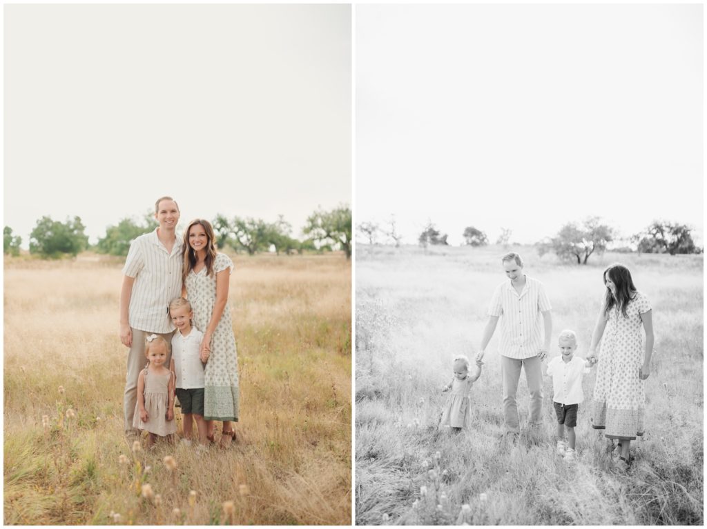 Family smiling for pictures in Lubbock Texas