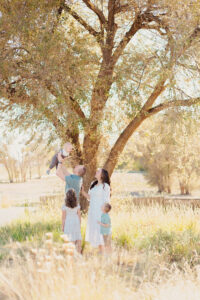 Family playing together in Lubbock texas at the Lubbock lake historic landmark