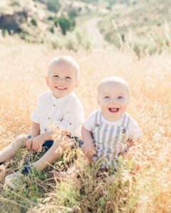 Brothers smiling for camera in Dallas Texas